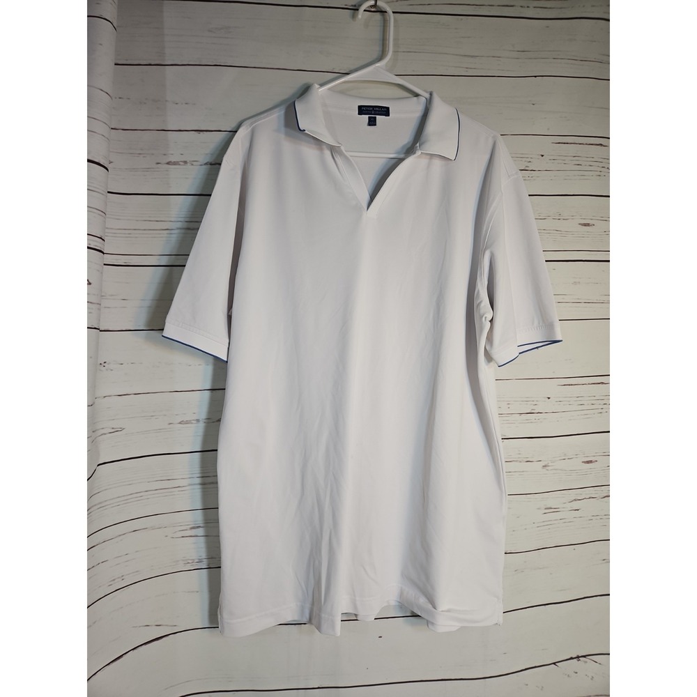 Peter Millar Men's Size‎ XL WHITE summer Comfort Performance Polo Shirt